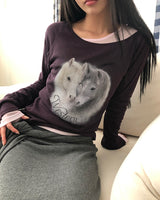 ホアビンテージホールプリントスリムフィットTシャツ