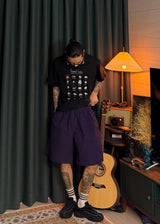 [ virstyle original ] INKKI Mesh Nylon Wide-Leg Shorts 