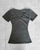 SUGAR SHIRRING SLIM SHORT SLEEVE T-SHIRT