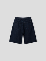 Or one-tuck burmuda denim 2color
