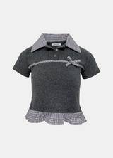 Morris Check Trim Knit Top