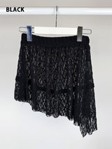 LACE UNBAL LAYERED SKIRT (2C)