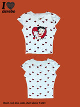 Heart, red, love, cutie, short sleeve T-shirt