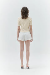 KIRSH PLAIN SLIM FIT HENLEY NECK T-SHIRT - IVORY