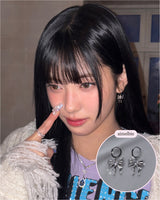 [IZNA Coco Piercing] Melting Ribbon Huggies Piercing - Silver Color