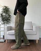 Cotton strap cargo pants