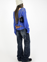 back rivet boots cut denim pants