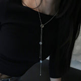 drop button necklace