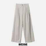 Modern three-tuck wide slacks