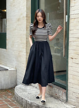 Chels Shirring Short Sleeve Layered One Piece