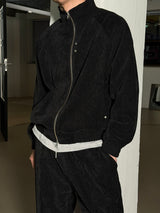 [SET UP가능] Velvet rivet training zip up(2color)