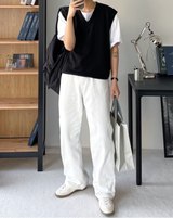 Beige & White simple Sneakers