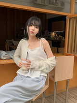 Flower Two Button Knit Bolero Cardigan (3color)