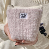 classic pouch_knit pink
