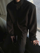 ASCLO Drop Shoulder High Neck Blouson (2color)