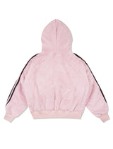 Women's フェイクファーフード付きジップアップ ピンク (FCE4ZP552W)