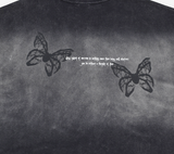 (Unisex) ヘックスバタフライウォッシングロングTシャツ