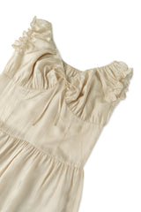 Silky shirring dress_beige