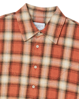 25FW DISTRESSED CHECK COTTON SHIRT ORANGE