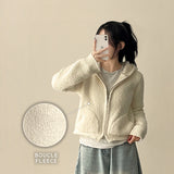 Liat Pocket Point Fluffy Fleece Hooded Zip-Up