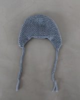 Flower patch earring beanie hat