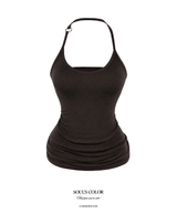 Leto Ring Halter Shirring Top (4color)