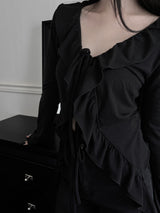 volli strap frill cardigan (2color)