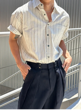 [S/S] Multi stripe half shirts(2color)