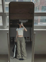 Bendy Zipper Diagonal Pocket Cargo Pants