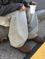 No.1477 S ウォッシングデニムワイド PT
