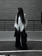 [unisex] オーバーフィットストライプシャツ (2color)