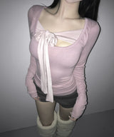 berry tie tee (3colors)
