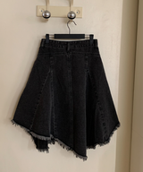 Nairo Unbalance Denim Surgery Midi Skirt