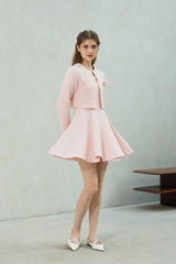 LANI TWEED CARDIGAN / PINK
