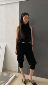 Long banding pants [BLACK]