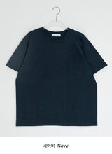 [unisex] スズナ ベーシック カラーマッチング ロールアップショートスリーブTシャツ