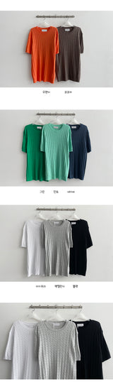 Rome Twisted Round Short-Sleeved Knitwear