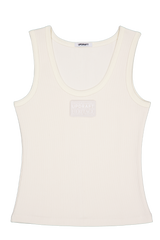 スリーブレスコットンTシャツ アイボリー