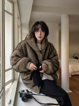 Kuro two way fur hoodie zip-up