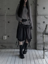 layered check wrap skirt (2color)