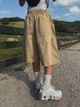 コットンスナップストリングバミューダパンツ
