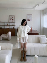 [UNISEX] Cloudy Season Overfit Angora Crewneck Long Sleeve Knit (7 colors)
