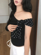 ドットワンショルダーTシャツ