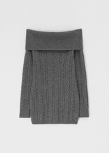 [MADE] Air wool off-shoulder cable knit dress (Wool 80%)