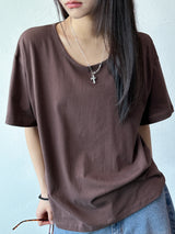 アンブルベーシックUネックオーバーサイズTシャツ 5カラー