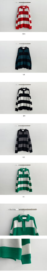 Normal boxy dangara collar button knitwear