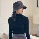 VA Stud Vegan Leather Bucket Hat / Black