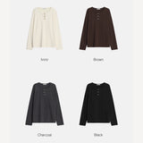 OAハイネホックヘンリーネックロングスリーブドシャツ (4 colors)