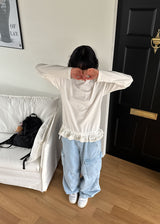 レースフリルロングスリーブTシャツ