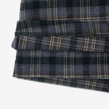 Slit Mini Skirt Pants Check-Blue